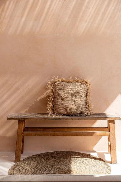 De Raffia Kussenhoes - Vierkant - Naturel - 60x60 by Bazar Bizar Antwerp