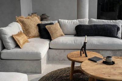 De Raffia Kussenhoes - Vierkant - Naturel - 60x60 by Bazar Bizar Antwerp