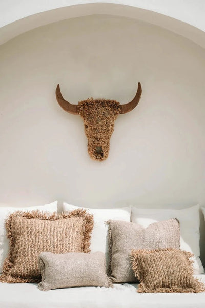 De Raffia Kussenhoes - Vierkant - Naturel - 60x60 by Bazar Bizar Antwerp
