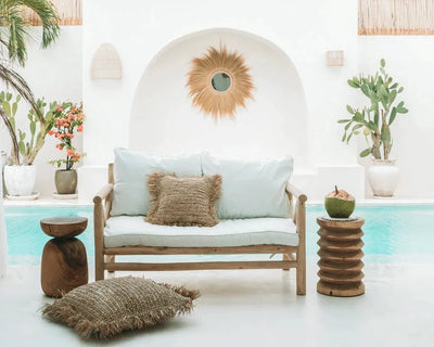 De Raffia Kussenhoes - Vierkant - Naturel - 60x60 by Bazar Bizar Antwerp
