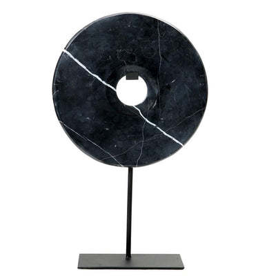 De Marmeren Disc op Stand - Zwart - L by Bazar Bizar Antwerp