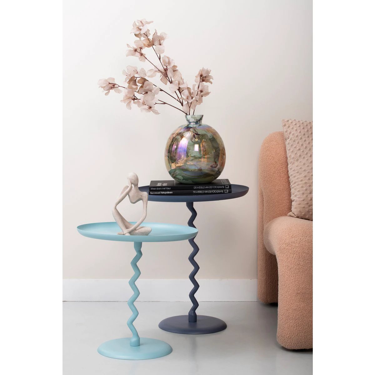 Bijzettafel Zig Zag Groot Blauw by Leitmotiv