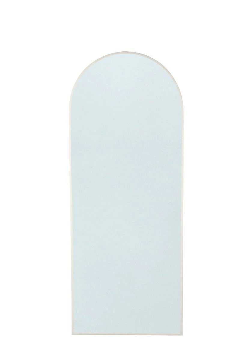 Ronde spiegel Brix Lauren van 200 cm met een houten frame, hangend aan de muur, geschikt voor woonkamer of slaapkamer.
