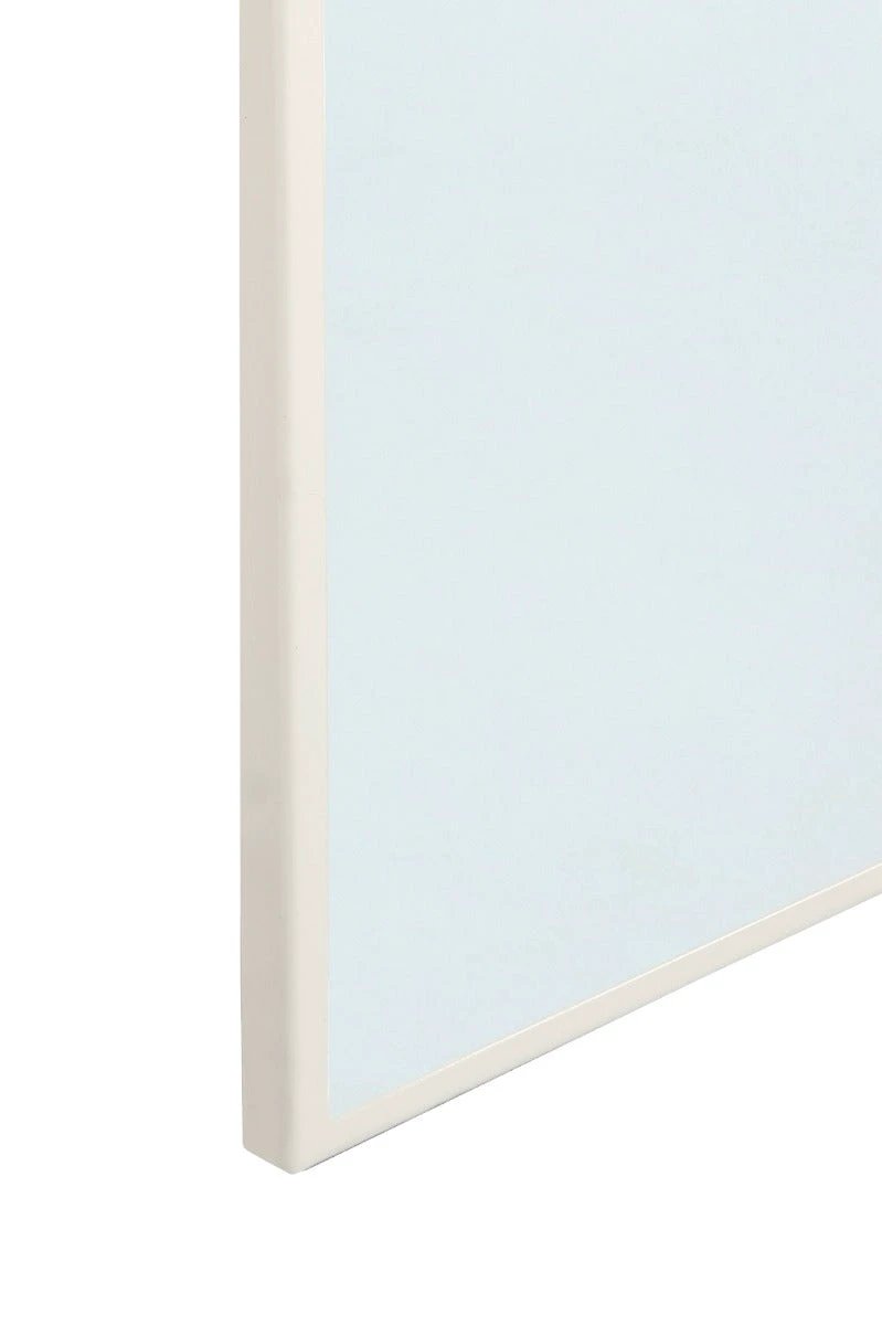 Ronde spiegel Brix Lauren van 200cm met een stijlvolle, spiegelende afwerking en een brede houten rand.