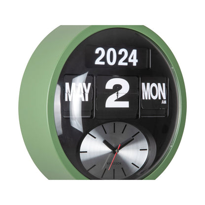 Wandklok Round Flip Groen