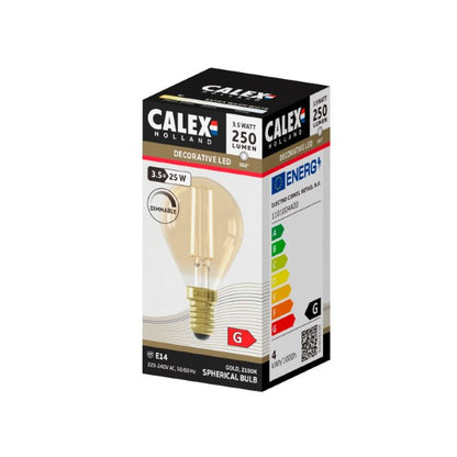 LED Filament Lamp - E14 - Kogel P45 - Goud - depauwwonen