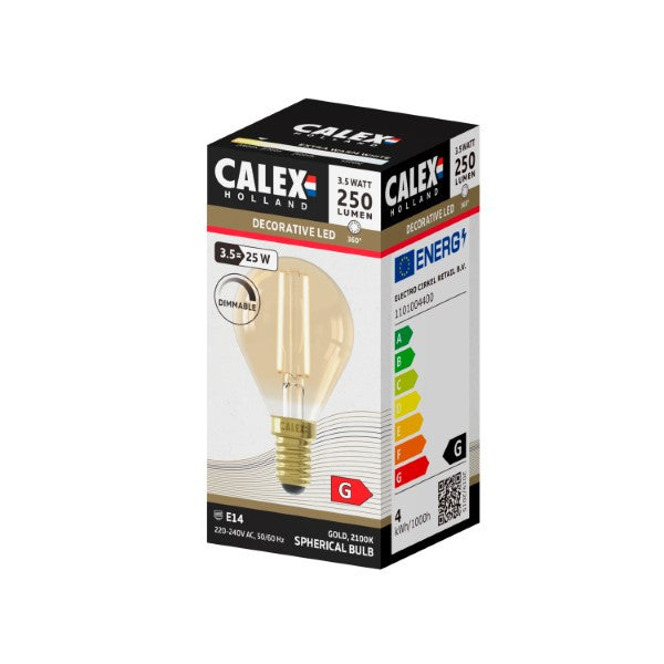 LED Filament Lamp - E14 - Kogel P45 - Goud - depauwwonen