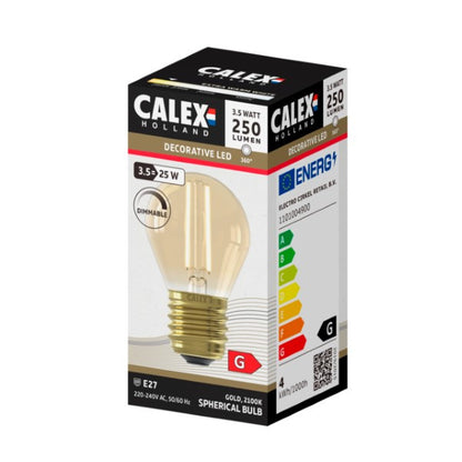 LED Filament Lamp - E27 - Kogel P45 - Goud - depauwwonen