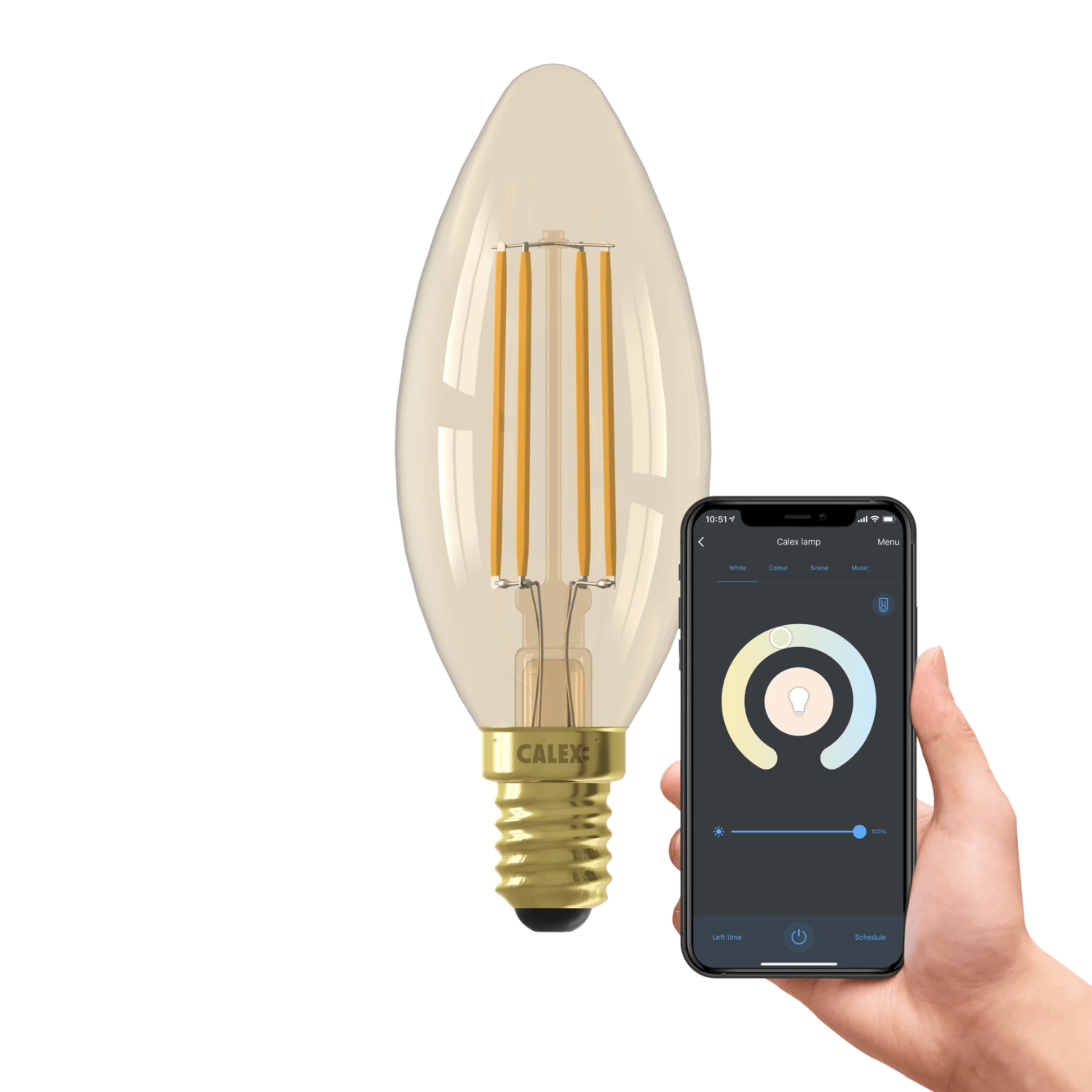Smart LED Filament Lamp - E14 - Kaars - Helder - depauwwonen
