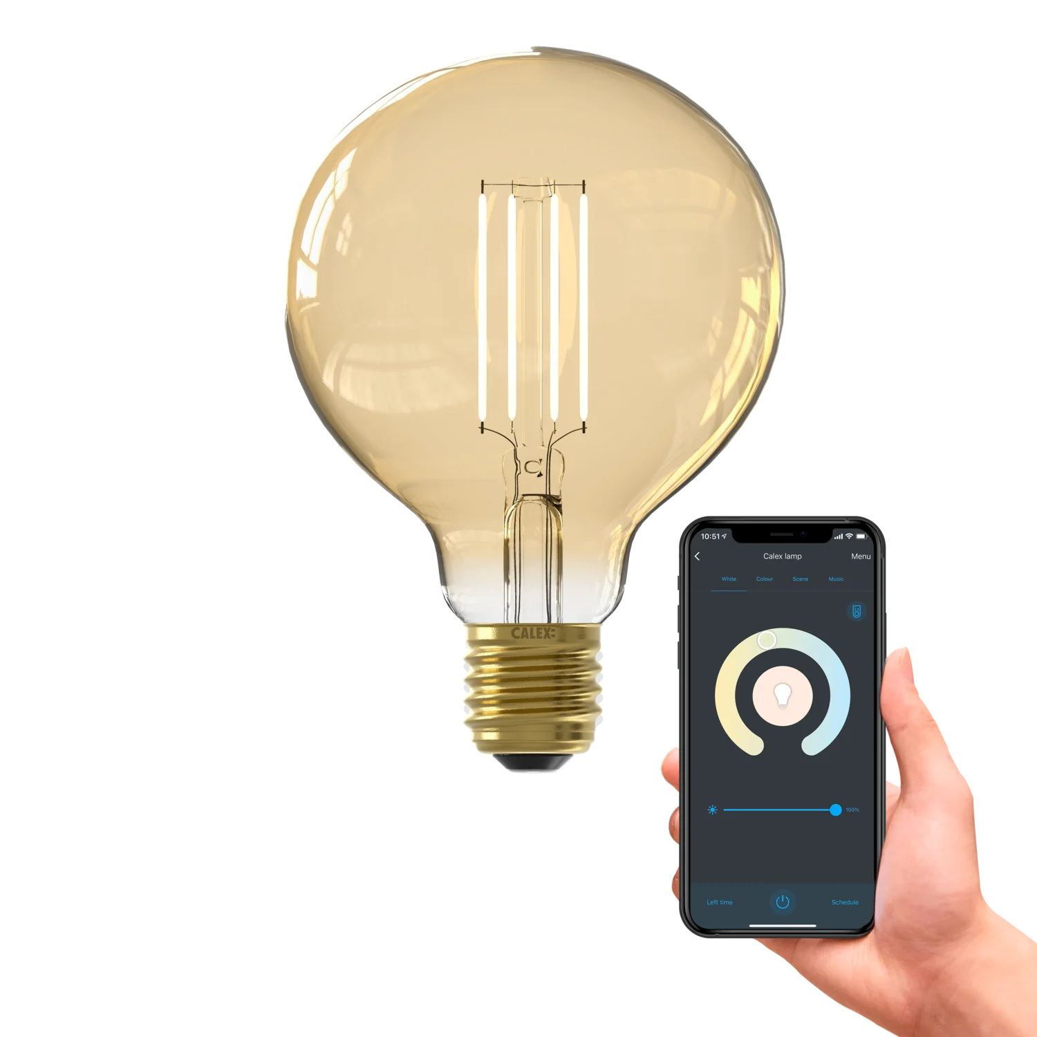 Smart LED Filament Lamp - E27 - G95 - Goud - depauwwonen