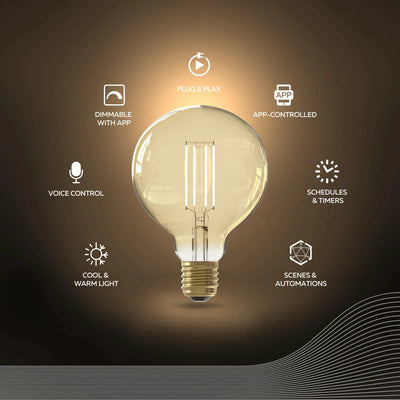 Smart LED Filament Lamp - E27 - G95 - Goud by Calex