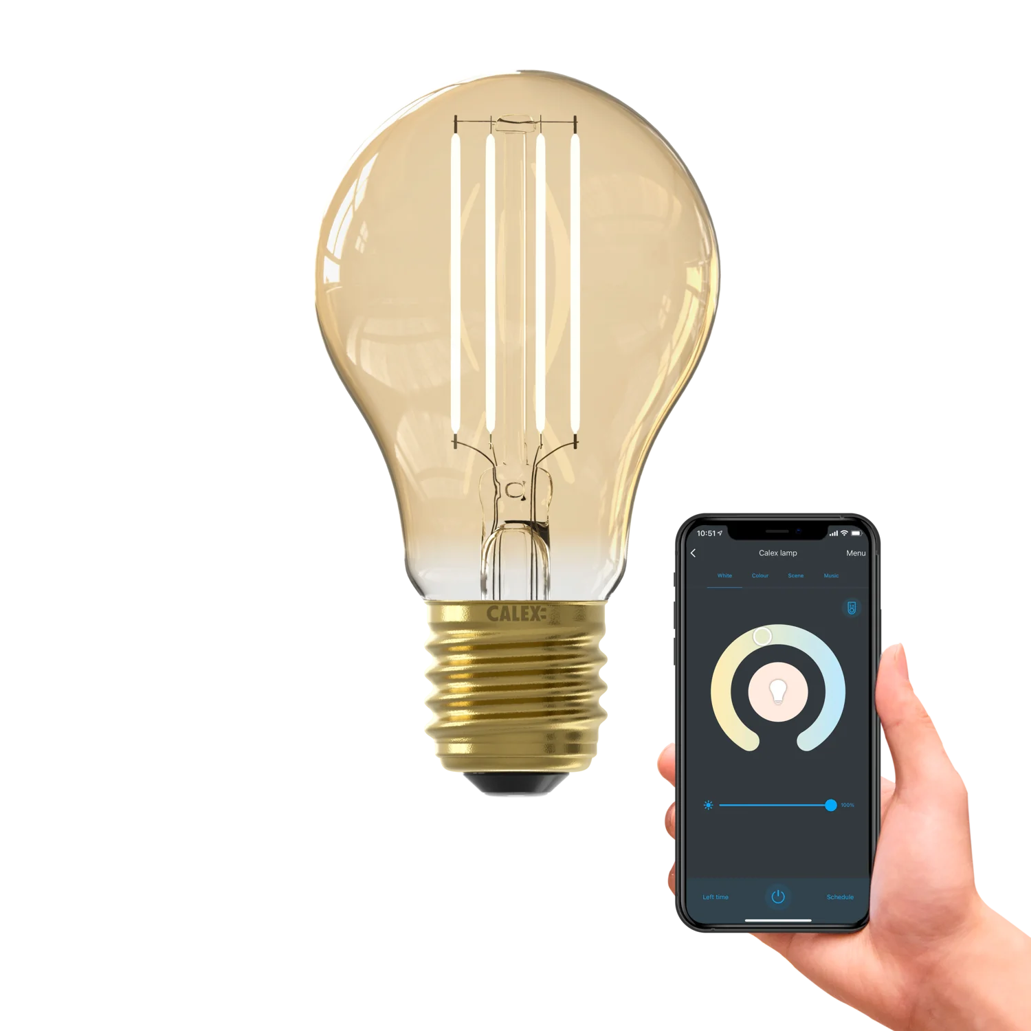 Smart LED Filament Lamp - E27 - Peer A60 - Goud - depauwwonen