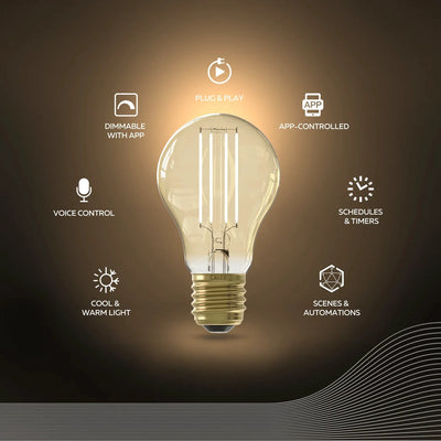 Smart LED Filament Lamp - E27 - Peer A60 - Goud by Calex