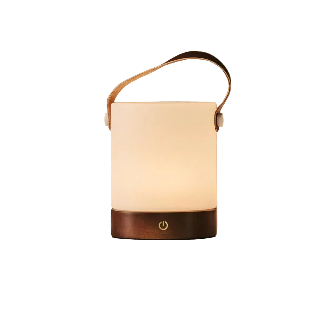 Tafellamp oplaadbaar Avery donkerbruin hout