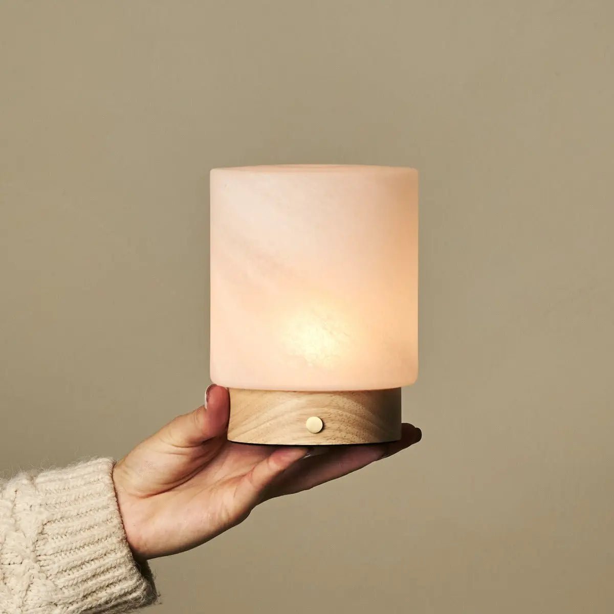 Tafellamp oplaadbaar Pien lichtbruin hout