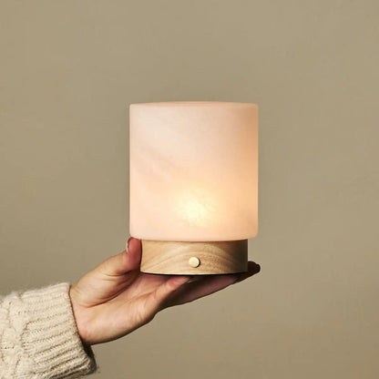 Tafellamp oplaadbaar Pien lichtbruin hout