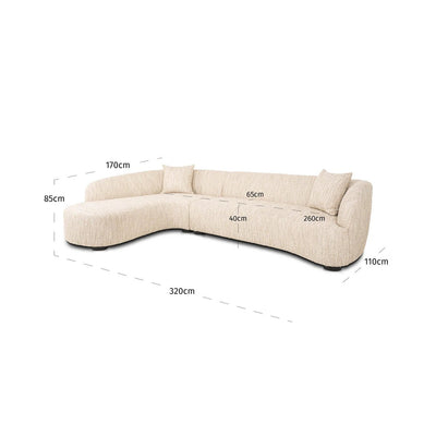 Bank Pandora beige angora lounge links by Richmond Interiors