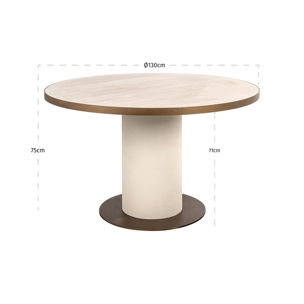 Eettafel Tivoli wit 130Ø by Richmond Interiors