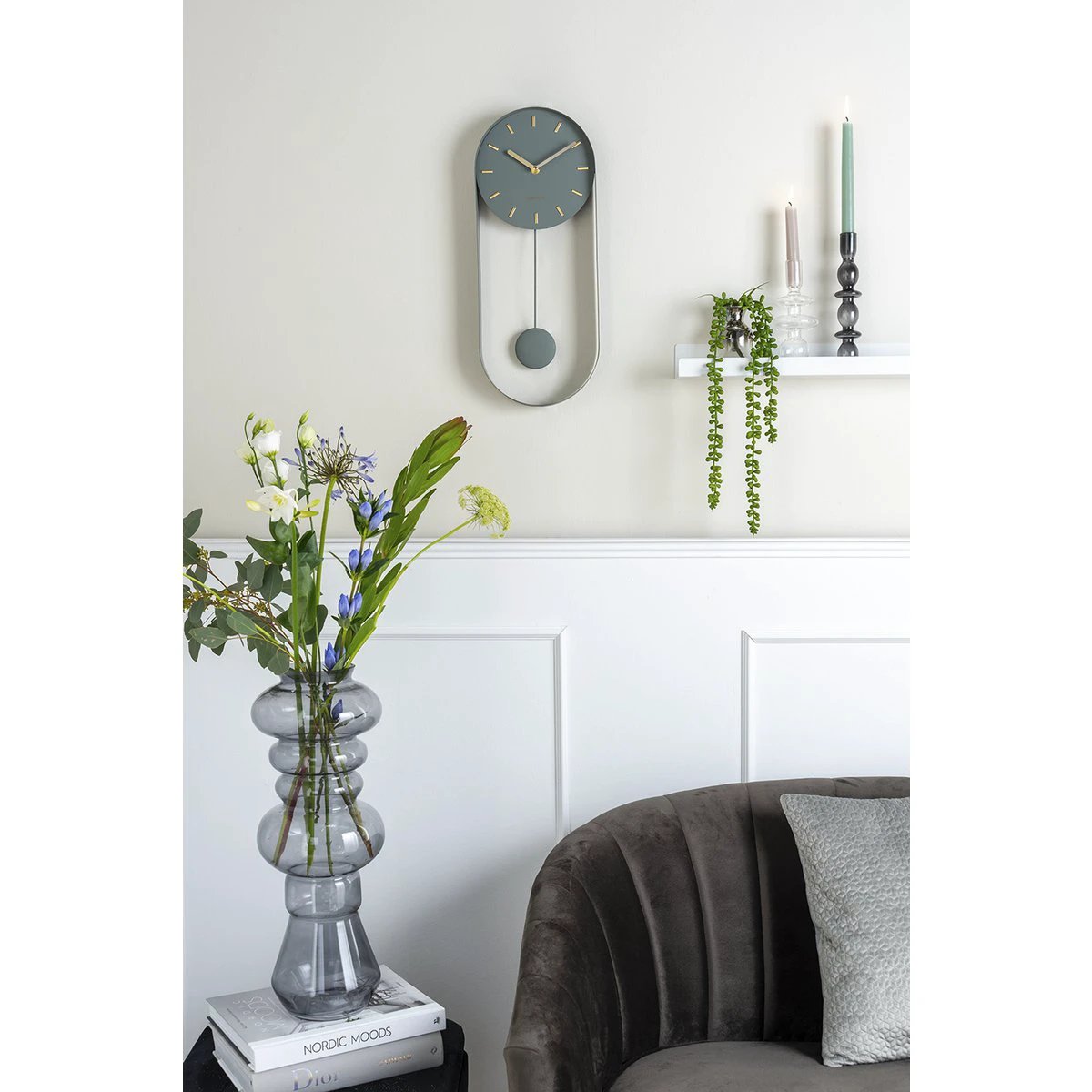 Wandklok slinger charme Groen by Karlsson