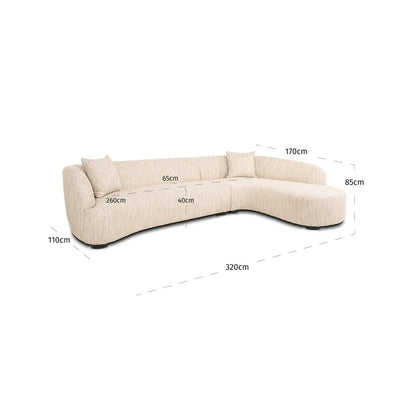 Bank Pandora beige angora lounge rechts by Richmond Interiors