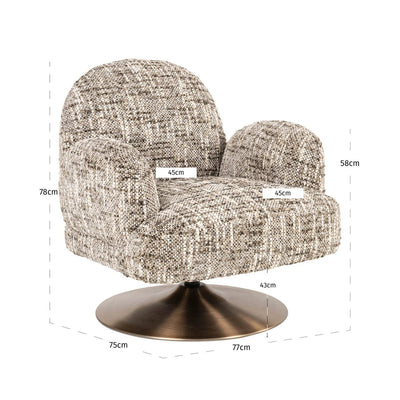 Fauteuil Kagney bruin omara draaibaar by Richmond Interiors