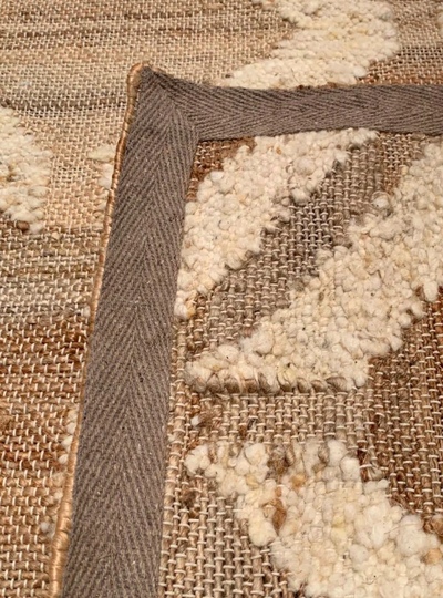 Vloerkleed jute en natuurlijke Nieuw-Zeelandse wol - in 3 maten by Rocaflor