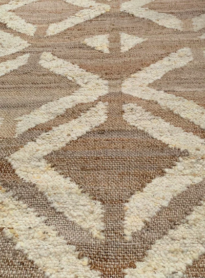 Vloerkleed jute en natuurlijke Nieuw-Zeelandse wol - in 3 maten by Rocaflor