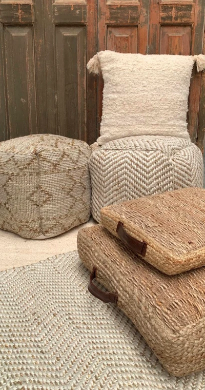 Vloerkleed zeegras naturel en creme - in 4 maten by Rocaflor