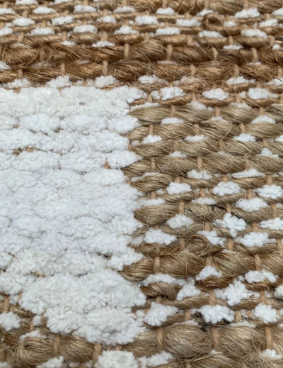 Gangloper vloerkleed jute witte chenille 80x200 by Rocaflor