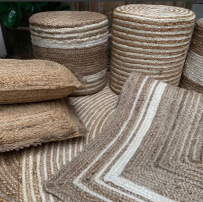 Kussen Jute Naturel in 2 afmetingen by Rocaflor