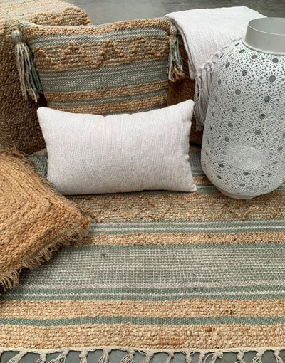 Kussen Naturel Jute Wol Sage by Rocaflor