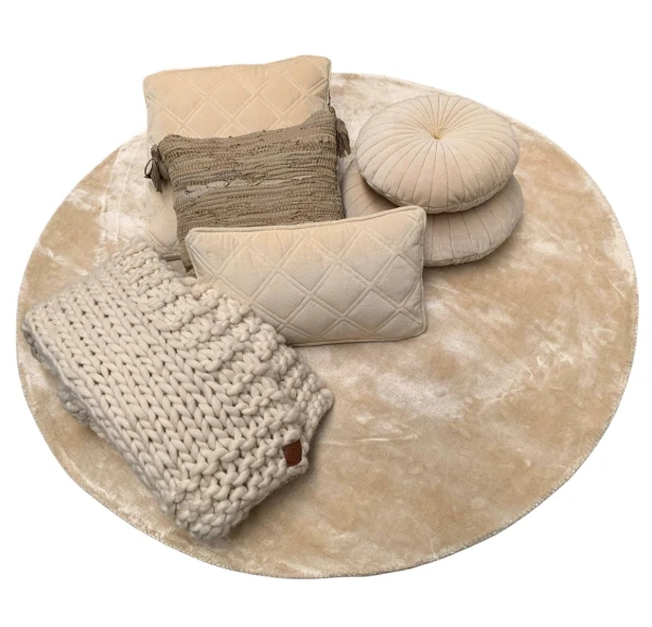 Vloerkleed Tencel rond laagpolig creme - in 3 maten by Rocaflor