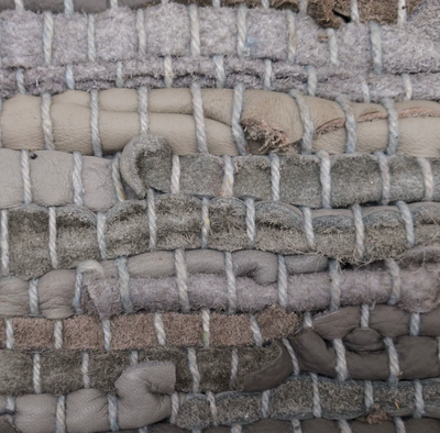 Kussen recycled leer dubbelzijdig Steengrijs by Rocaflor