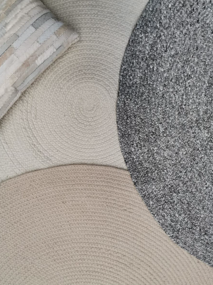 Vloerkleed rond Nieuw Zeeland wol grijs - in 2 maten - depauwwonen