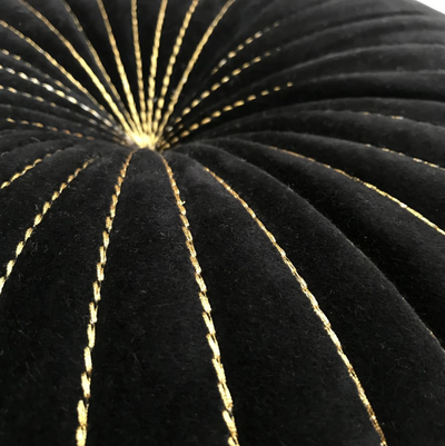 Kussen rond fluweel zwart in 2 maten by Rocaflor