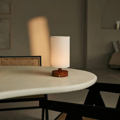 Tafellamp oplaadbaar Ben Kastanjebruine houten