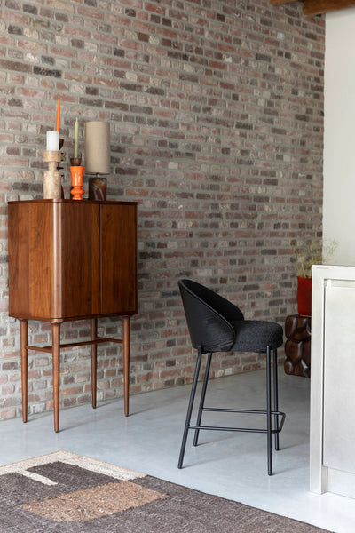 Counterstoel Rodin Bouclé Black by Dutchbone