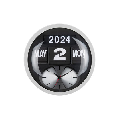 Wandklok Round Flip Wit