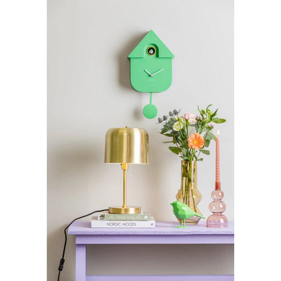 Wandklok Moderne Koekoek Groen by Karlsson