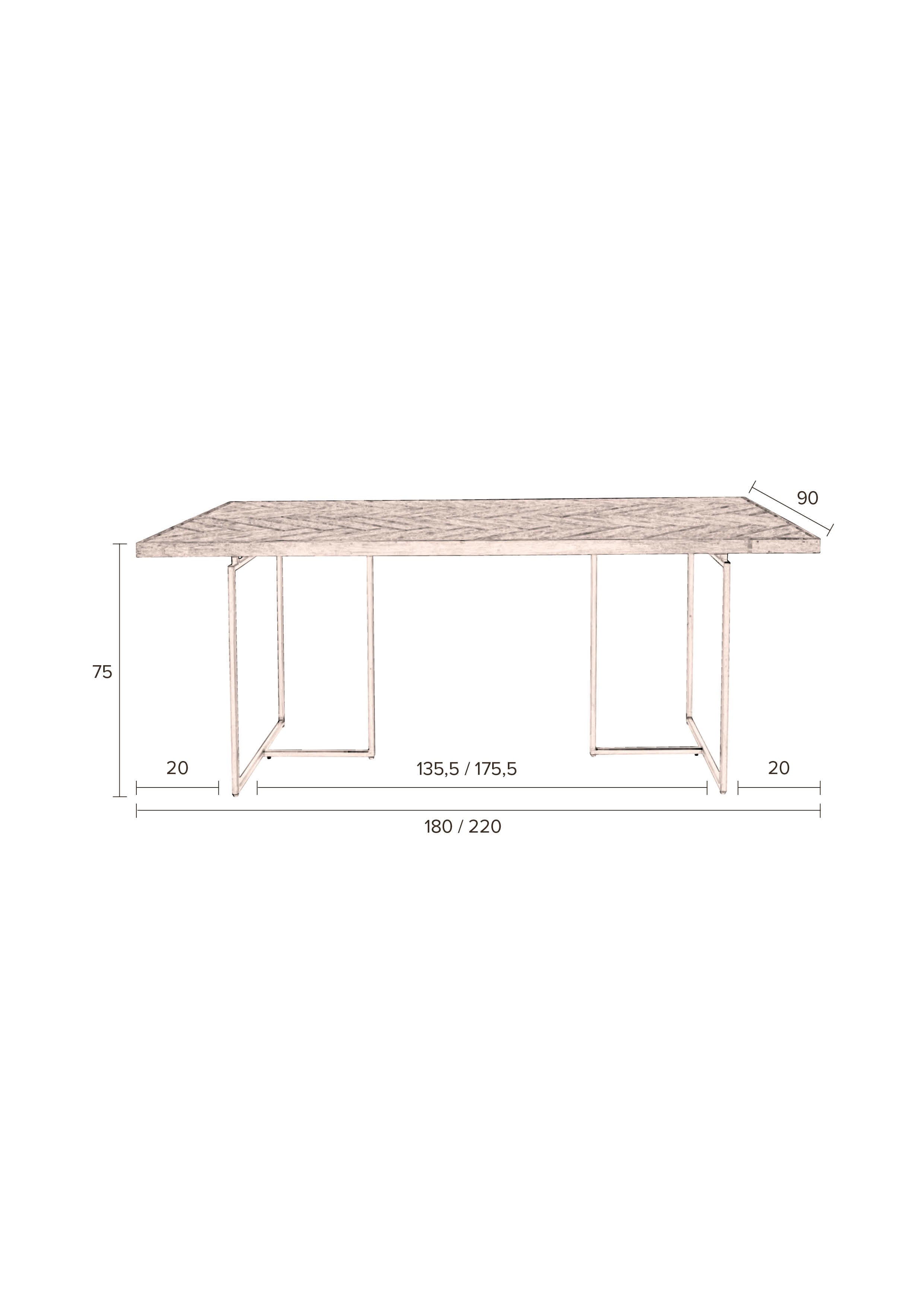 Eetafel Class 180x90 Black by Dutchbone