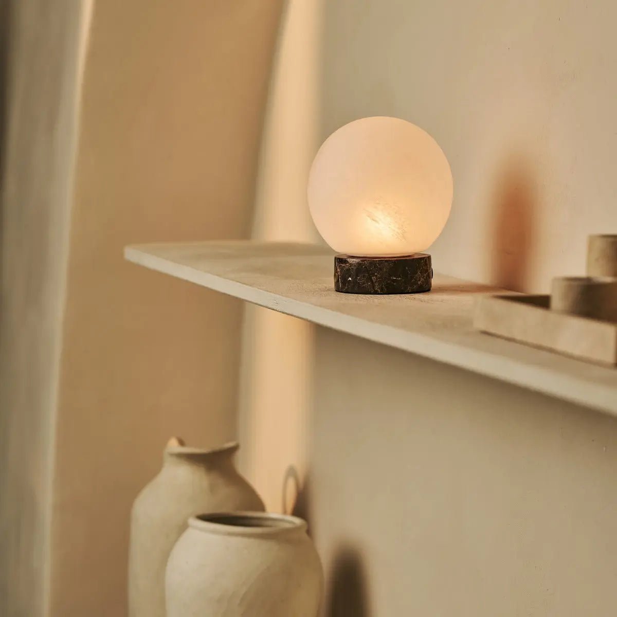 Tafellamp oplaadbaar Heem Brown/Emperador Dark