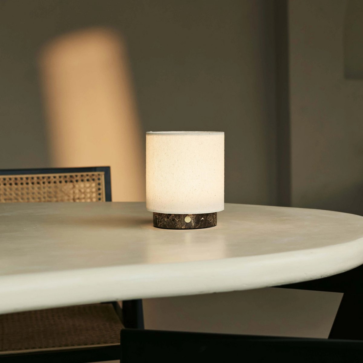 Tafellamp oplaadbaar Mauve Beige & Brown/Emperador Dark