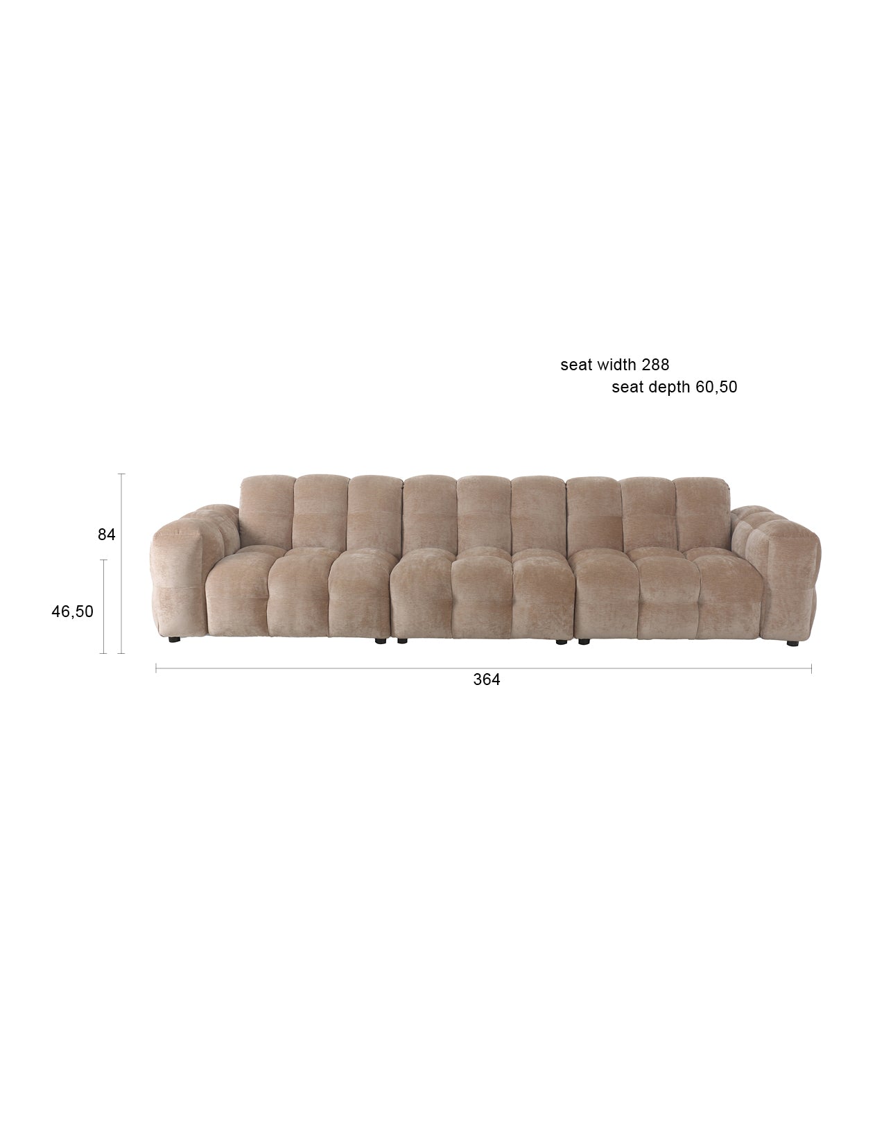 Sofa Hackman 4,5-Seater Velours Beige