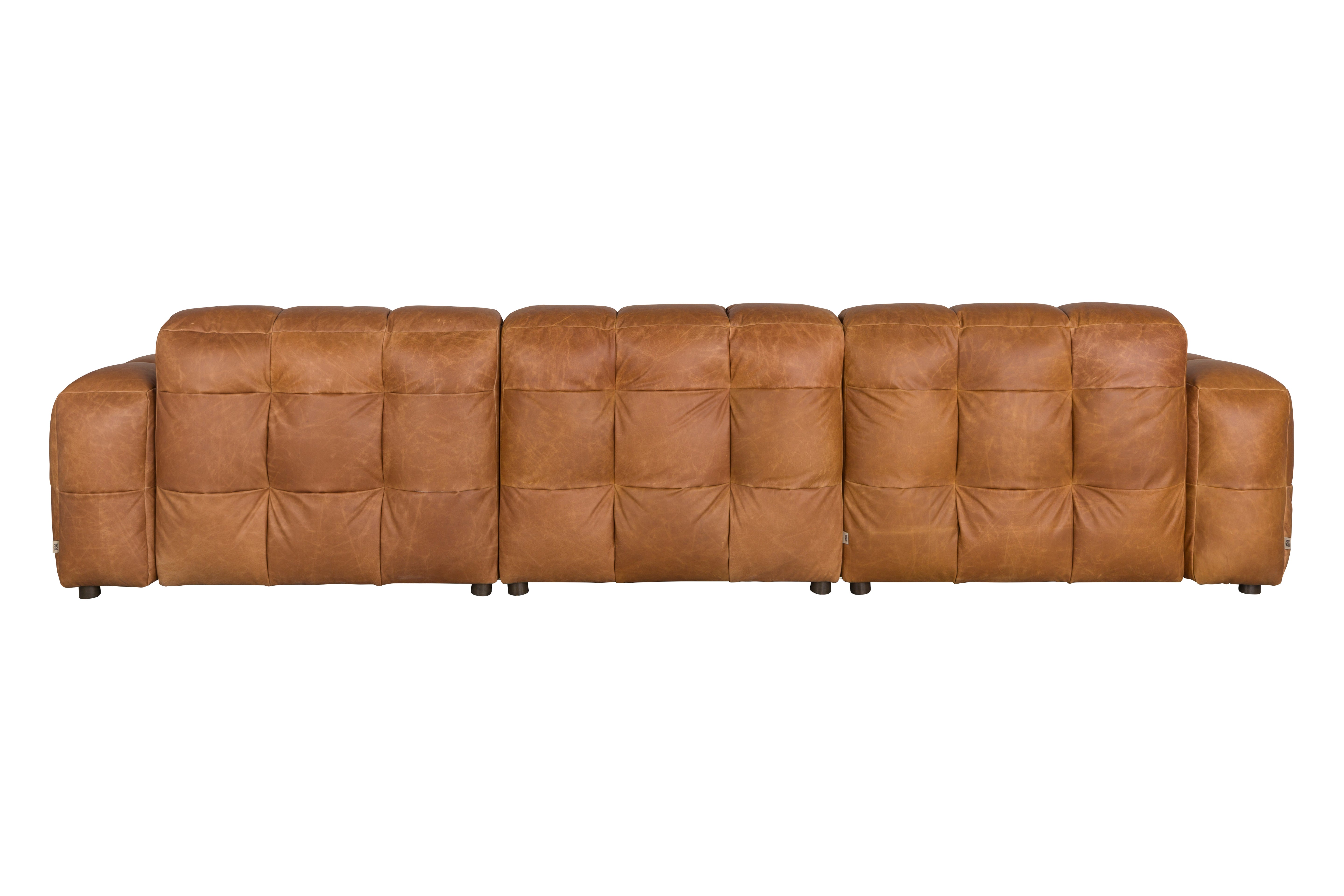 Sofa Hackman 4,5-Seater Leather Cognac