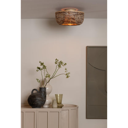 Plafonniere Barbados - Naturel/Bruin - Ø35cm - depauwwonen