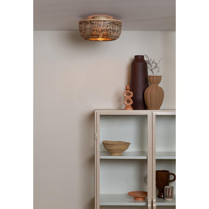 Plafonniere Barbados - Naturel/Bruin - Ø35cm - depauwwonen
