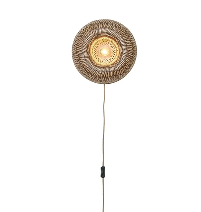 Wandlamp Barbados - Naturel/Bruin - Ø35cm by GOOD&MOJO