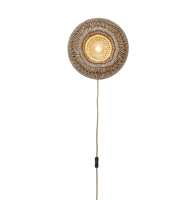 Wandlamp Barbados - Naturel/Bruin - Ø35cm - depauwwonen