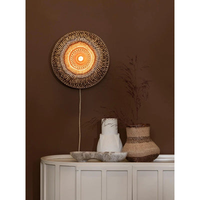 Wandlamp Barbados - Naturel/Bruin - Ø35cm by GOOD&MOJO