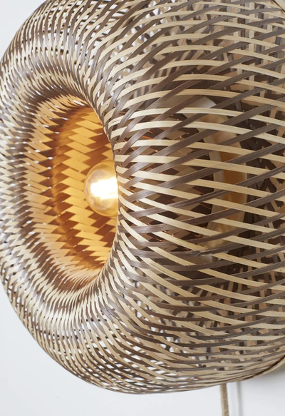 Wandlamp Barbados - Naturel/Bruin - Ø35cm by GOOD&MOJO
